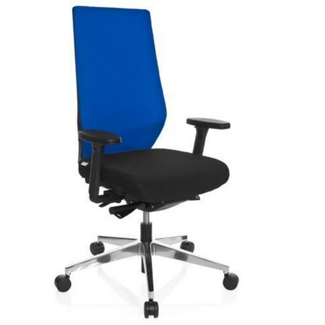 Professional Office Chair PRO-TEC 700 in black and blue with armrests and aluminium base by hjh OFFICE