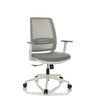 Grey Home Office Chair PROFONDO ECO W with mesh backrest and white base by hjh OFFICE
