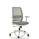 Grey Home Office Chair PROFONDO ECO W with mesh backrest and white base by hjh OFFICE