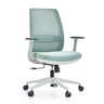 Home Office Chair PROFONDO ECO W in mint with mesh backrest and white frame by hjh OFFICE