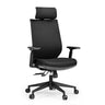 Black Professional Office Chair Profondo F with fabric upholstery, headrest and armrests by hjh OFFICE