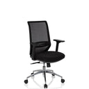 Black Professional Office Chair PROFONDO with mesh backrest and polished base by hjh OFFICE