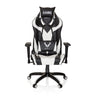Gaming chair PROMOTER I in black and white colour combination with neck and lumbar cushions by hjh OFFICE