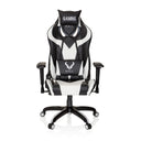 Gaming chair PROMOTER I in black and white colour combination with neck and lumbar cushions by hjh OFFICE