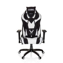 Gaming chair PROMOTER II in black and white colour combination with headrest and lumbar cushion by hjh OFFICE