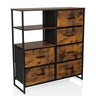 Chest of drawers RAGALA in smoked oak with black metal frame and five drawers by hjh LIVING