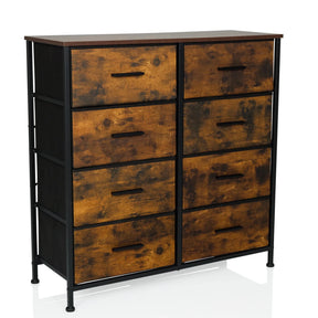 Chest of drawers RAGALA LIGHT in smoked oak with eight drawers and a black metal frame by hjh LIVING