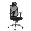 Professional Office Chair RALOO PRO with black mesh cover and headrest on a silver base by hjh OFFICE