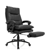 Black Home Office Executive Chair RELAX CL 200 made of faux leather with extendable footrest by MyBuero