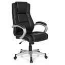 Black Gaming chair RELAX CL180 with faux leather cover and silver armrests by MyBuero