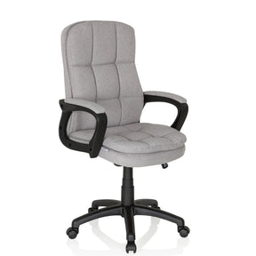 Home Office Executive Chair RELAX CX 120 with grey fabric upholstery and black armrests by MyBuero