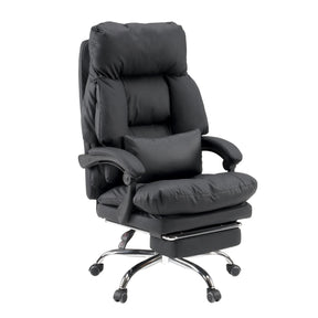 Black Home Office Executive Chair Relax Legoro with extendable footrest and lumbar pillow by MyBuero