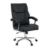 Black Home Office Chair Relax Prestio with quilting and chrome base by MyBuero