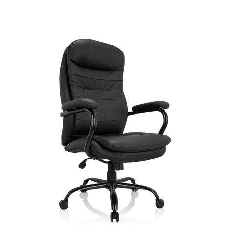 Swivel Chair RELAX XXL B in black faux leather with quilted padding by hjh OFFICE
