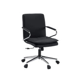Black Home Office Chair Rovento with chrome armrests and five castors by hjh OFFICE