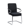 Black Cantilever chair Rovento V with glossy chrome frame and padded seat by hjh OFFICE