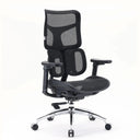 Professional Office Chair S100-M301 with black mesh cover and polished aluminium base by Sihoo