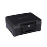 Black Safe Compact Slim with a robust housing and a lock by hjh OFFICE