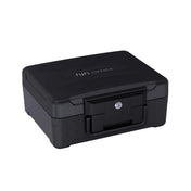 Black Safe Compact Slim with a robust housing and a lock by hjh OFFICE