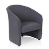 Dark grey upholstered armchair SAN JUAN with rounded backrest and armrests by hjh OFFICE