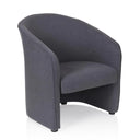 Dark grey upholstered armchair SAN JUAN with rounded backrest and armrests by hjh OFFICE