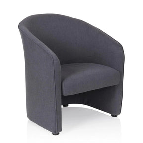 Dark grey upholstered armchair SAN JUAN with rounded backrest and armrests by hjh OFFICE