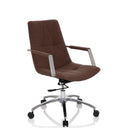 Home Office Chair SARANTO II with medium brown fabric upholstery and silver base by hjh OFFICE