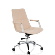 Home Office Chair SARANTO II in beige with armrests and chrome base by hjh OFFICE