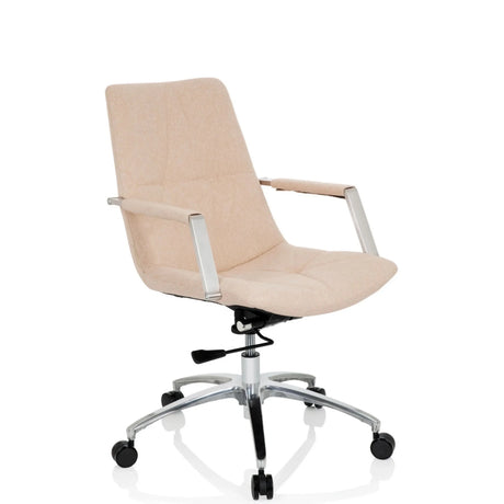 Home Office Chair SARANTO II in beige with armrests and chrome base by hjh OFFICE
