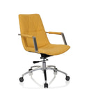 Home Office Chair SARANTO II with mustard yellow fabric cover and silver armrests by hjh OFFICE