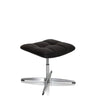 Black upholstered stool SARANTO made of faux leather with a four-star metal base by hjh OFFICE