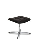 Black upholstered stool SARANTO made of faux leather with a four-star metal base by hjh OFFICE