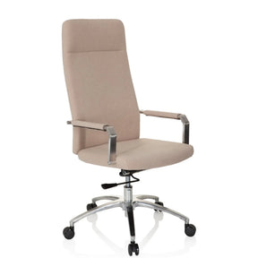 Home Office Chair SARANTO PLUS I with beige fabric cover and glossy base by hjh OFFICE