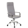 Home Office Chair SARANTO PLUS in light grey with quilted backrest and aluminium base by hjh OFFICE