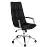 Black leather Home Office Executive Chair SARANTO PRO with quilting and aluminium base by hjh OFFICE