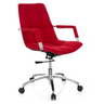 Home Office Chair SARANTO with red fabric cover and silver-coloured base by hjh OFFICE