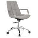 Home Office Chair SARANTO with light grey fabric upholstery and chrome base by hjh OFFICE