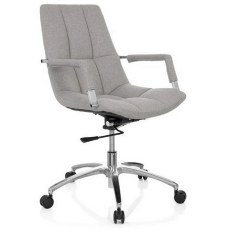 Home Office Chair SARANTO with light grey fabric upholstery and chrome base by hjh OFFICE