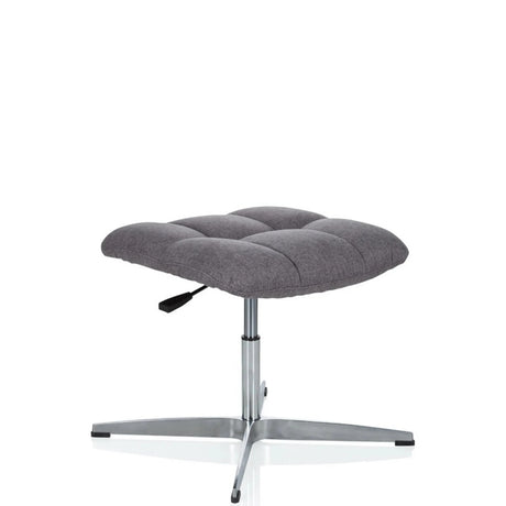 Grey Upholstered stool SARANTO with fabric cover, quilting and four-star base by hjh OFFICE