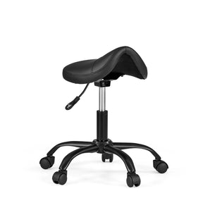 Sattix saddle stool in black with adjustable gas spring and five castors by hjh OFFICE