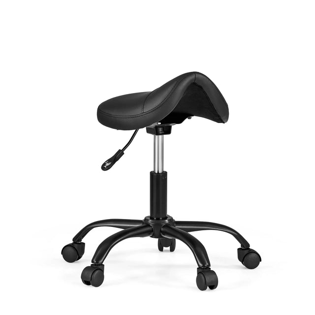 Sattix saddle stool in black with adjustable gas spring and five castors by hjh OFFICE