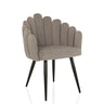 Grey Dining chair SCALLORE with shell-shaped backrest and black legs by hjh LIVING