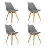 Set of four grey Shell chairs SCANDI 4 with light wood legs by hjh OFFICE