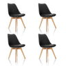Four black Shell chairs SCANDI 4 with light wood legs by hjh OFFICE