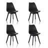 Four black Shell chairs SCANDI P with a minimalist design and four legs by hjh OFFICE