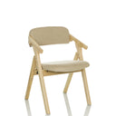 Beige folding chair SCANDIO with light wood frame and padded seat by hjh OFFICE