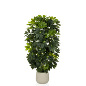 Artificial plant Schefflera 2 in green with dense leaves in a simple beige pot by hjh OFFICE