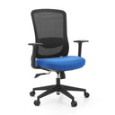 Home Office Chair Sedito with black mesh back and blue seat by hjh OFFICE