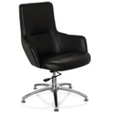 Black Lounge Chair SHAKE 300 with faux leather upholstery and glossy star base by hjh OFFICE
