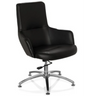 Black Lounge Chair SHAKE 300 with faux leather upholstery and glossy star base by hjh OFFICE